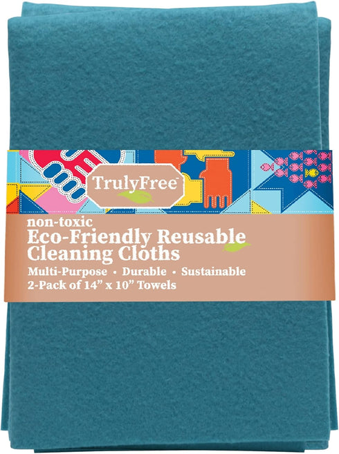 Reusable Cleaning Cloth, 2 Pack, Super Absorbent, Washable Kitchen Towels, 14x10”