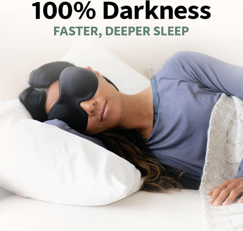 Nidra Contoured Eye Mask for Side Sleepers - 100% Light Blocking Sleep Mask for Travel & Lash Extensions, Purple