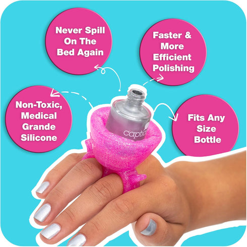 tweexy Wearable Nail Polish Holder Ring - Ideal Gift for Teenage Girls, Nail Polish Accessories for Manicure & Pedicure