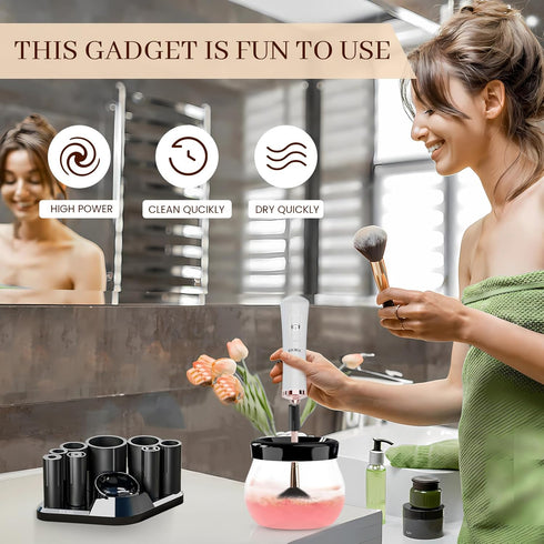 Electric Makeup Brush Cleaner and Dryer Machine - Super Fast Cleaning and Drying for Makeup Brushes