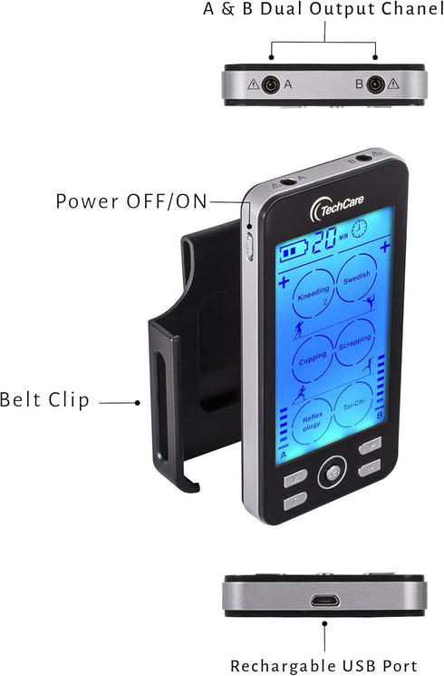 TENS Unit Muscle Stimulator EMS Machine for Pain Relief Dual Channel Electric Pulse Circulation Massager,Rechargeable