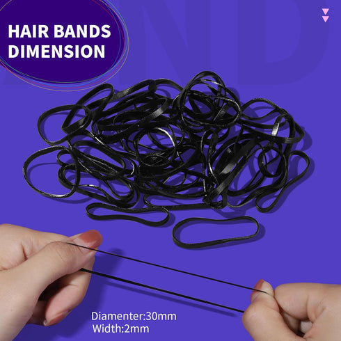 Teenitor 2000pcs Black Hair Rubber Bands, Soft Elastic Hair Ties for Kids Girls Hair Braids