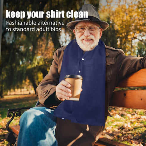 Tarpop Adult Bib Scarf Washable and Reusable Dining Clothing Protector Adult Bib for Elderly Senior Citizens Men Women