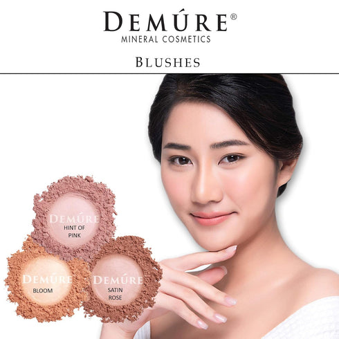Demure Mineral Blush Makeup - Hint of Pink Loose Powder, Natural Makeup, Professional, Cruelty Free Blush Powder.
