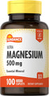 Magnesium Oxide 500mg | 100 Coated Caplets | Vegetarian Supplement by Sundance
