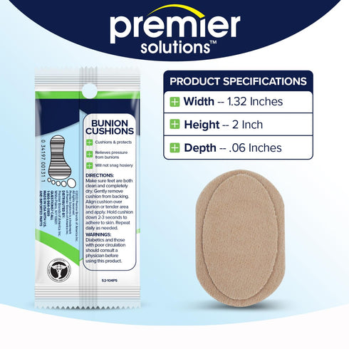 Bunion Pain Relief Pads - Moleskin Guards for Shoes, Self-Stick Adhesive, Reduces Friction, 36 Count (6 Packs of 6)
