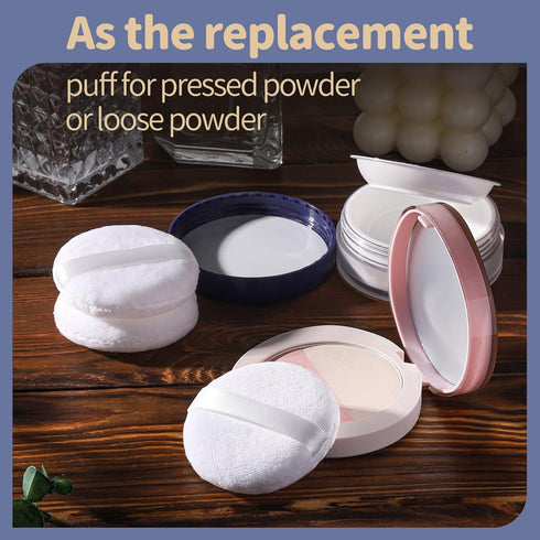 Teenitor 3pcs Powder Puff, Setting Powder Puff 2.36 Inch, Soft Powder Applicator for Loose & Pressed Powder, Face Puff