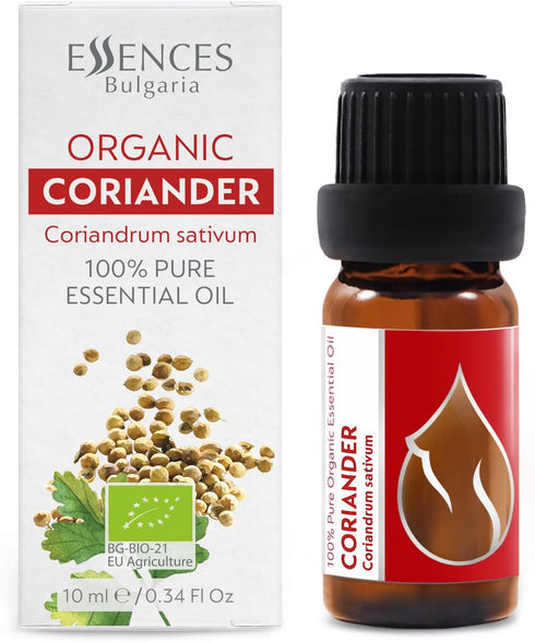 Essences Bulgaria Organic Coriander Essential Oil, 1/3 Fl Oz, 100% Pure, Therapeutic Grade