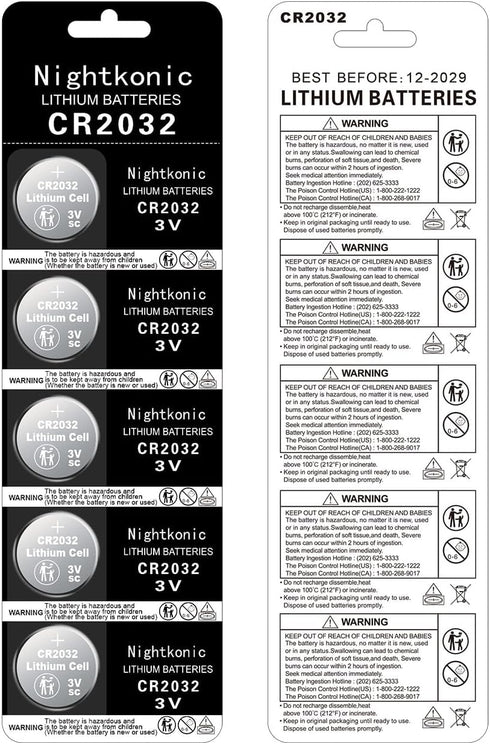CR2032 Battery 3V Lithium Button Cell Coin, 50 pcs Pack, 2032 Battery