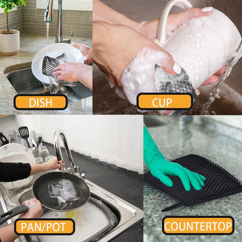 VIcolour 12X12 12 Pack Premium Mesh Dish Cloths for Kitchen, Quick Drying Kitchen Dish Washing Net and Scrubber