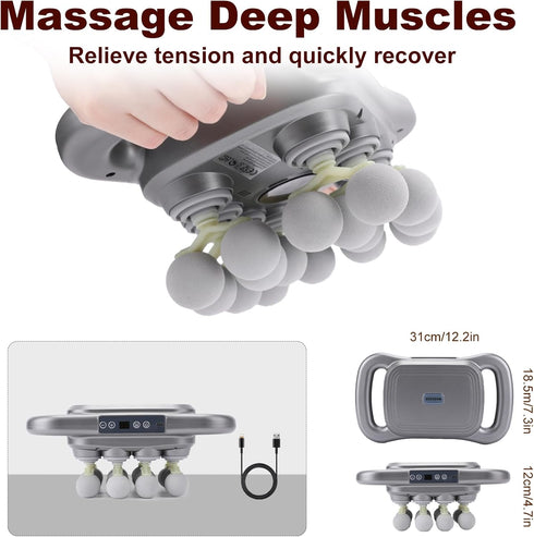 nektron 16-Head 9 9 Settings Massage Gun for Muscle Massage, Featuring Modes & Speed for Neck, Shoulders, Buttocks