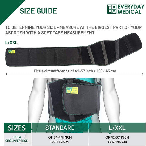 Ergonomic Umbilical Hernia Belt, Abdominal Binder for Hernia Support, Ventral Hernia Strap with Compression Pad,