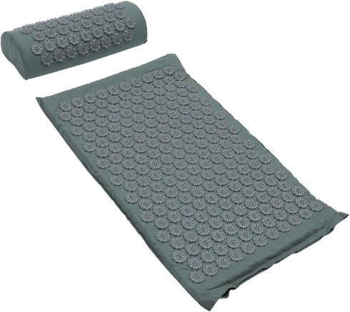 Acupoint Massage Mat Pillow Set with Bag Grey Yoga Exercise Mat for