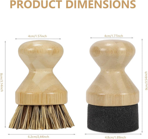 Set, Countertops SAMEBUTECO Cutting Board Care Brush & Oil Applicator Natural Bamboo Handle with Mixed Palm Fiber