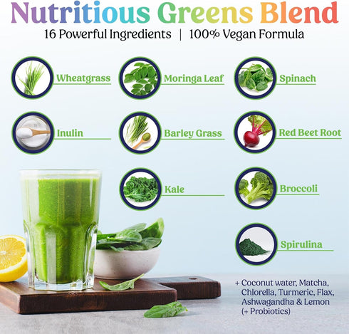 Greens Superfood Powder - Original Organic Greens Smoothie & Juice Mix, 28 Servings, Antioxidants, Probiotics,