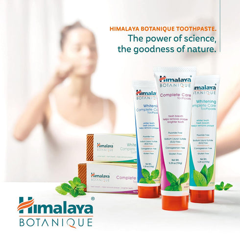 Himalaya Botanique Complete Care Toothpaste, Herbal Peppermint Flavor, Fluoride Free, 5.29 Oz, 1 Pack.