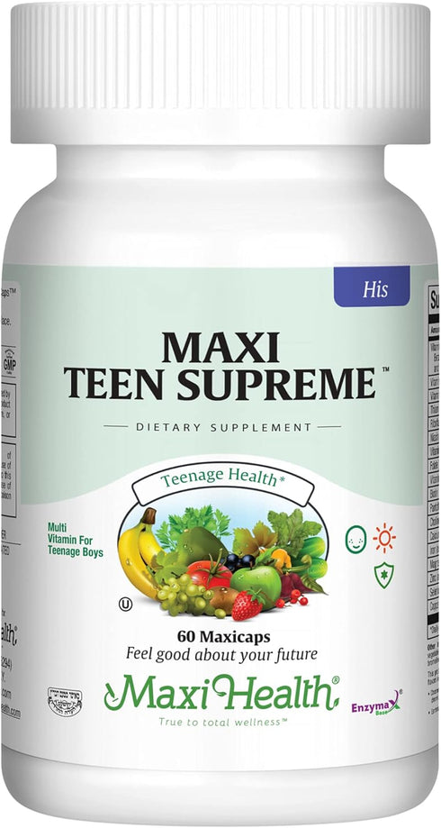 Maxi Health Multivitamin for Him – Boys Vitamins Ages 12–17, Men’s Multivitamin for Energy & Immune Boost, 60 Count