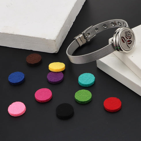 YWLI 10 Essential Oil Diffuser Bracelet Aromatherapy Locket Adjustable Stainless Steel Rose Watch Chain Bracelet