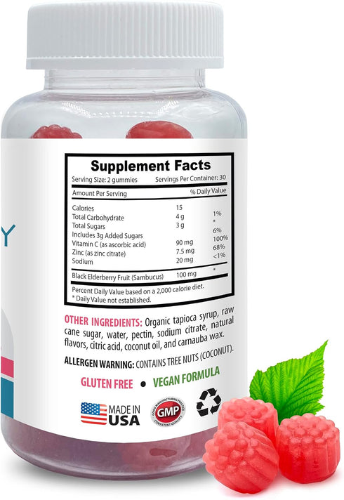 Gummies Gummies Immune 2 120 Gummies Antioxidant-Rich Elderberry - Elderberry - Natural System Support, Tasty Raspberry