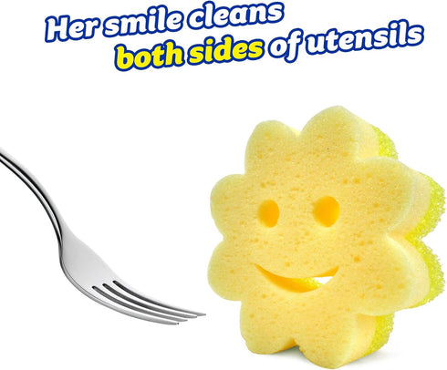 Scrub Daddy Sponge Set - Scrub Mommy Power Flower Dual-Sided Non Scratch Sponge for Dishes, 3 ct