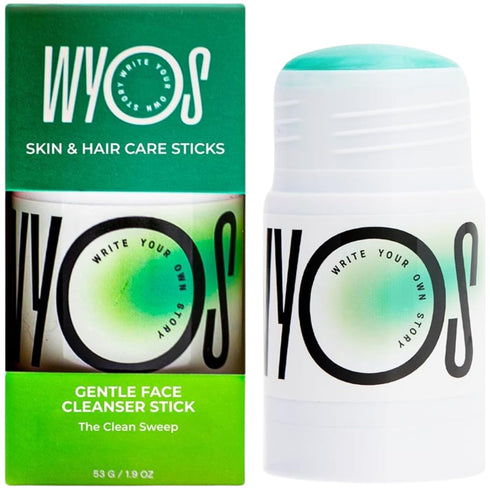 WYOS Face Cleanser Stick - Travel Friendly, Vegan, Cruelty Free, Gentle Sensitive Skin Makeup Remover