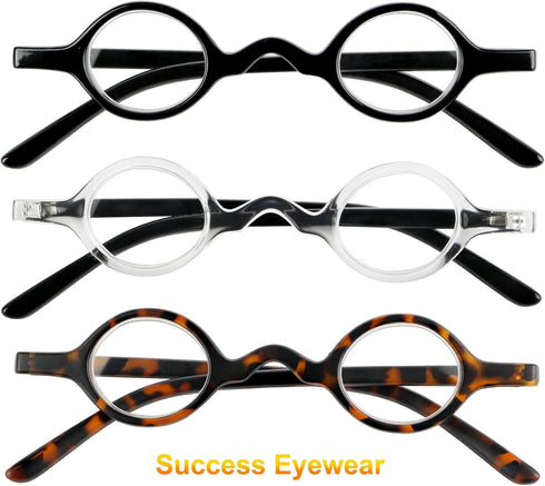 Success Eyewear Reading Glasses Set of 3 - Spring Hinge Professor Readers for Men and Women, Quality Fashion Glasses