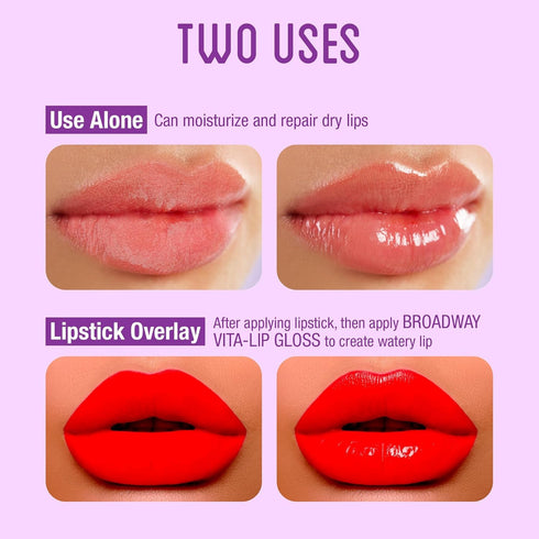 Ruby Kisses Broadway Vita-Lip Clear Lip Gloss, Ultra-Hydrating Formula with Multi-Vitamin Oils, 6 Pack