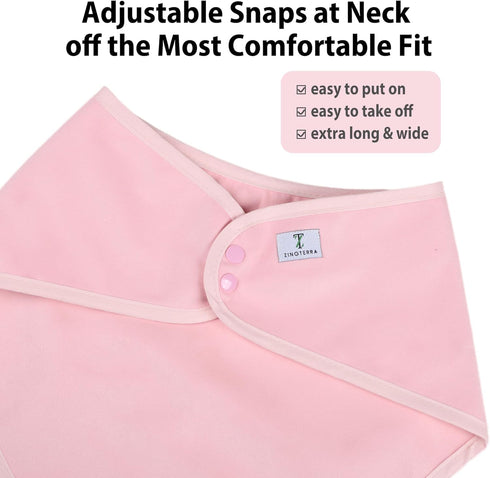Set Adult Drool Bibs for Men Women,Feeding Bib for Seniors,Elderly Snap Bandana Bibs for Clothing Protector