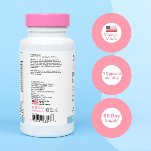 Dr. Talbot's Mom Prenatal Multi-Vitamin Supplement - Folic Acid, Iron, Vitamins, and More - 60 Tablets