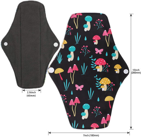 PHOGARY Set Period(7 1, Reusable Menstrual Pads, Bamboo Cloth Pads for Heavy Flow with Wet Bag, Large Sanitary Pad