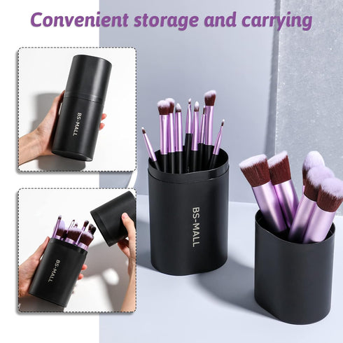 BS-MALL Makeup Brushes, Premium Synthetic Foundation Powder Concealers, Eye Shadows, 14 Pcs Purple