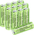 12PCS 1.2V 1800mAh Ni-MH AA Rechargeable Batteries for Wireless Microphones, Electric Toys, Remote Mice