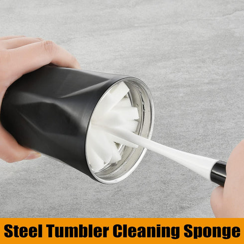 ALINK Pack of 3 Bottle Glass Dish Sponge Cleaning Brush with Handle