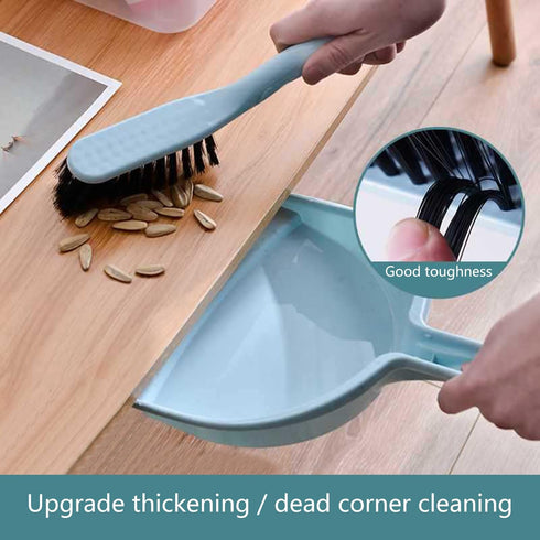 Oxxggkao Set Broom & Pan Compact, Nesting Design, Portable Tool, Ideal for Small Spills, Desk & Home Tasks