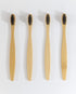 Biodegradable Eco-Friendly Natural Bamboo Toothbrushes, 4 Count for Sustainable Oral Care