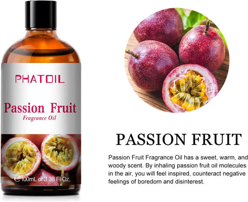 3.38FL.OZ Passion Fruit Essential Oils for Aromatherapy, Perfect for Diffusers, Yoga, Skin Care, DIY Candle Making