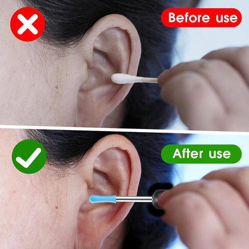 30 Pcs Ear Wax Removal Replacement Tips for Wet/Dry Cleaning, Ear Spoons Accessories Set for Adults