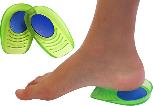 el + Memory Foam Shock Absorbing Heel Cups for Kids, 2 Pairs, 4 Single Heelcups for Sensitive Heels and Foot Pain (Kids