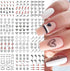 Valentine's Day Nail Art Stickers, Black Heart Water Transfer Decals, Simple Love Design for Women 12Pcs