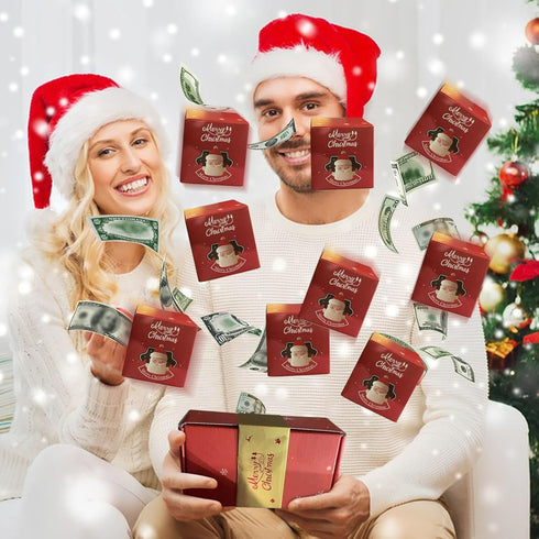QiwagFerng 1, 6 Set) Surprise Gift Box Explosion for Money, Merry Christmas Explosion Gift Box, Money Gift Box for Cash
