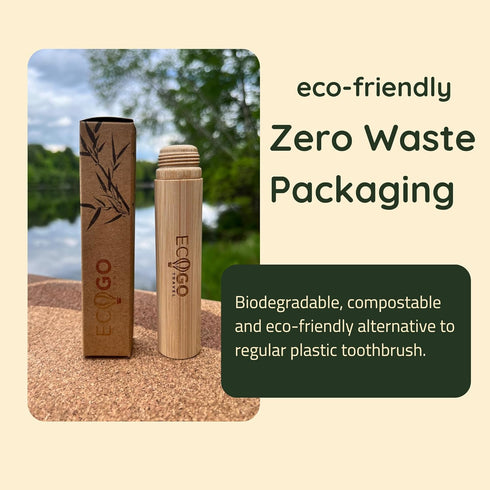 Bamboo Screwable Toothbrush, Two-Piece Design, Soft BPA-Free Bristles & Portable Case, Eco-Friendly for Travel & Daily