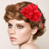 Sibba Red Flower Hair Clips, Rose Hairpin Barrettes for Women Girls, Floral Accessories for Travel Wedding