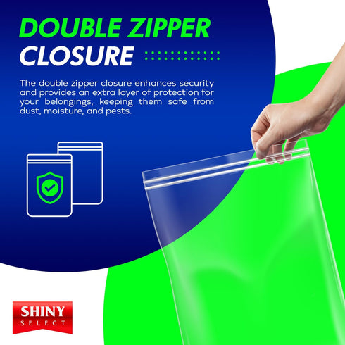 3-Gallon Double Zipper Jumbo Bags, 25 Count, 16x18, Heavy Duty Storage Bags for Baby Items, Snacks, Meat