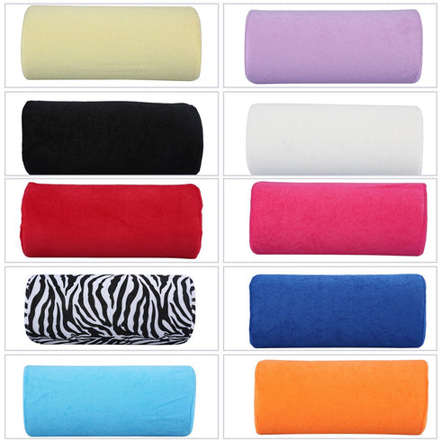 Mavis Laven Nail Art Cushion, 10 Colors Detachable Washable Soft Sponge Pillow for Salon Nail Art Accessories (White)