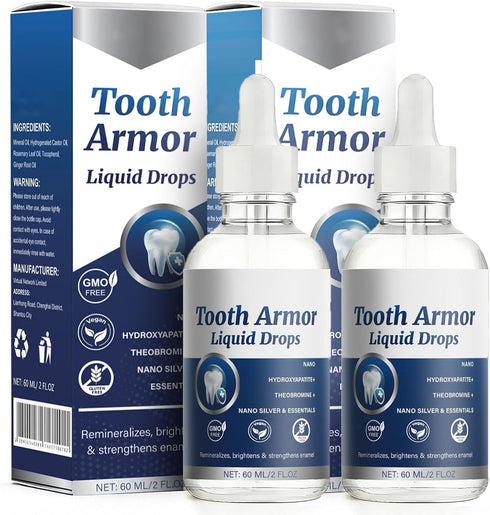WOJJ 60ml (2) Enamel Support Liquid Drops: Daily Oral Care Solution with Transparent Formula to Support Tooth and Gum