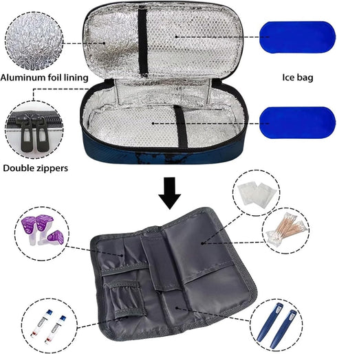 Multifunctional Insulin Pens Holder for Travel, Sunflower Leopard Lightweight Medical Case with Smooth Zipper