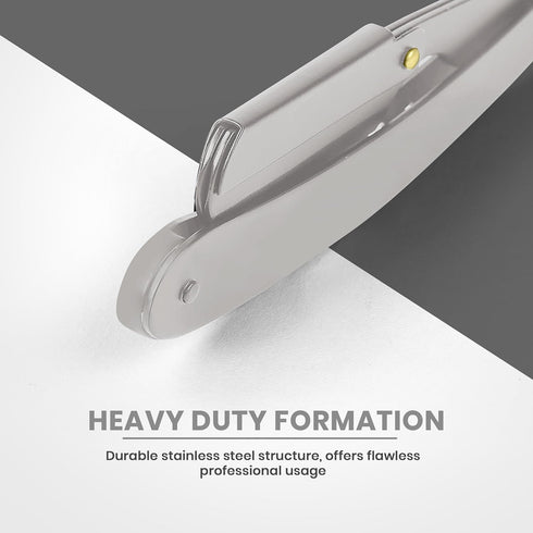 Utopia Care Professional Straight Razor for Men, Silver, with 100 Pack Blades