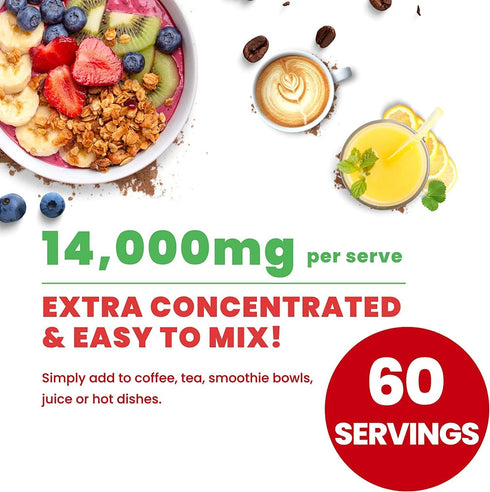 Organic Mushroom Powder Extract - Superfood 10 Supplement, 100% Pure USDA Immunity Booster, 60 Grams