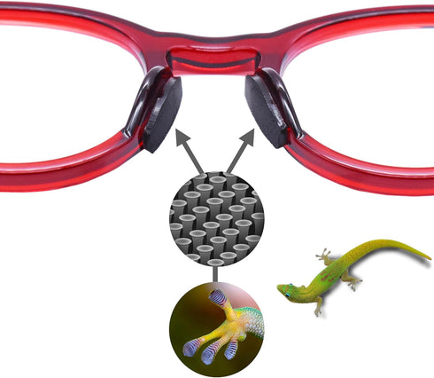 Setex Gecko Grip 1mm Anti Slip Eyeglass Nose Pads, 5 Black Pairs, USA Made, 2500 Microstructured Fibers per Pad