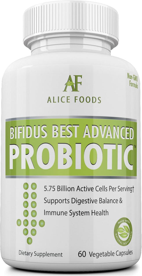 Fast Natural Bloating Relief - Bifidus Best Advanced Probiotic, 60 Day + Kombucha Guide